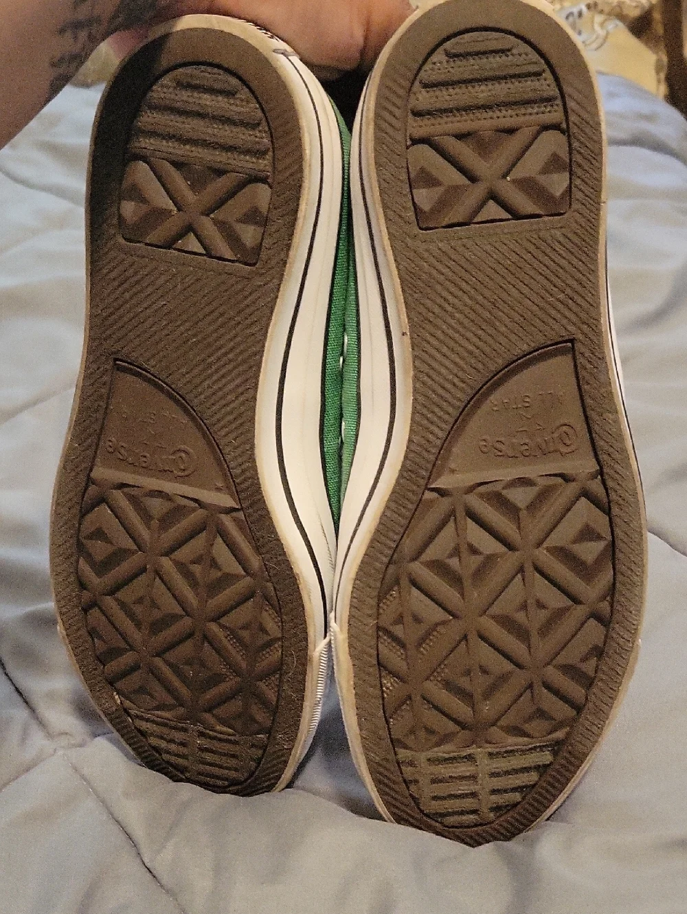 Converse Kids Low Top Canvas Sneakers in Bright Green and White - Picture 5 of 7